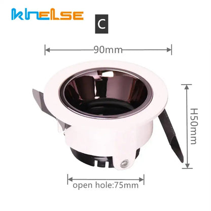 Modern black and white gu10 mr16 ceiling downlight with 90mm diameter and decorbites adjustable recessed design