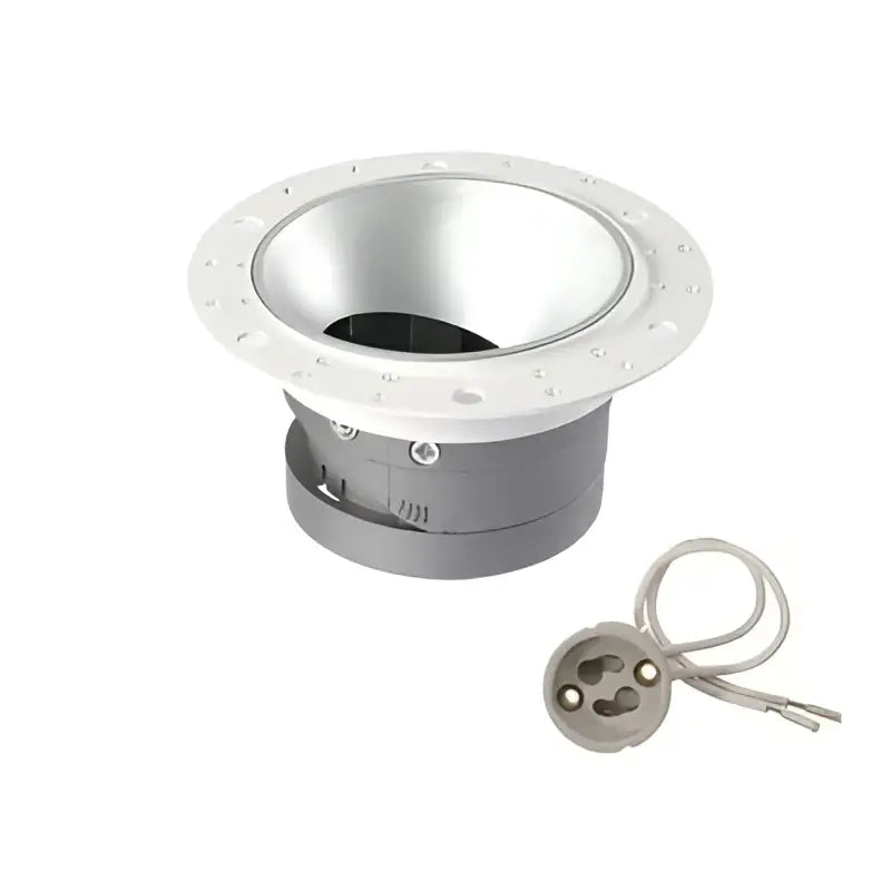 Silver recessed ceiling downlight with polished metal finish and adjustable reflector for gu10 mr16 decorbites adjustable use