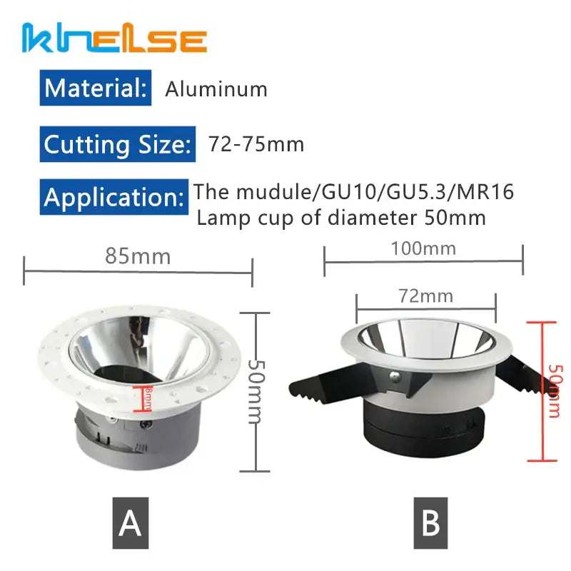 Modern black and white aluminum ceiling downlight with polished finish and black mounting brackets gu10 mr16 decorbites adjustable