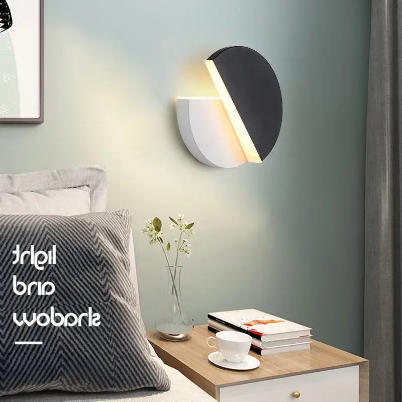 Modern black and white circular wall lamp with sleek minimalist design decorbites adjustable led wall bedroom sconce