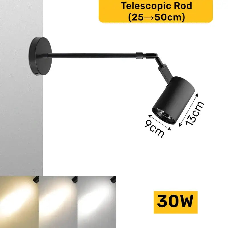 Modern black wall lamp with 30w bulb featuring decorbites adjustable led wall spotlight for bedroom use