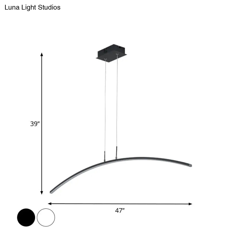 ديكوربايتس™ مصباح معلق مقوس باللونين الأبيض والأسود مع إضاءة LED أكريليك وتوهج دافئ/أبيض