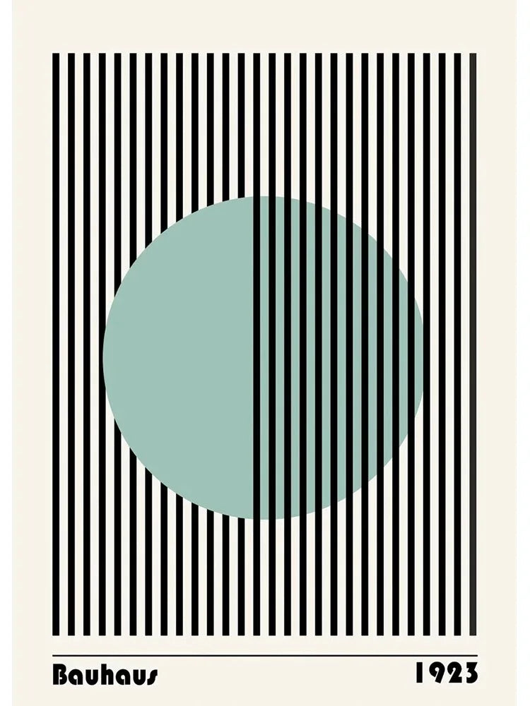 Modern Black & White Bauhaus Canvas Print - Posters