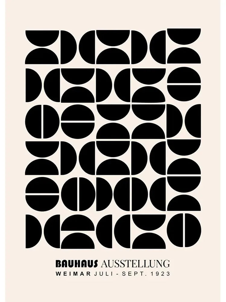 Modern Black & White Bauhaus Canvas Print - Posters