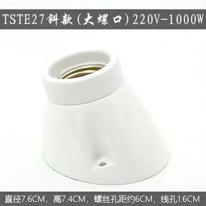 Modern black and white decorbites ceramic e27 lamp bulb holder with large threaded opening for 220v 1000w bulbs
