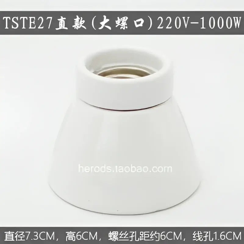 Modern black and white ceramic e27 lamp bulb holder with white ceramic tste27 straight lamp socket and large screw base