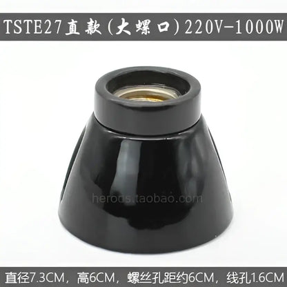Modern black and white ceramic e27 lamp bulb holder with large screw base for living room decorbites ceramic e27 lamp