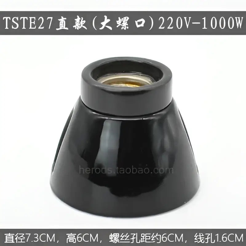 Modern black and white ceramic e27 lamp bulb holder with large screw base for living room decorbites ceramic e27 lamp