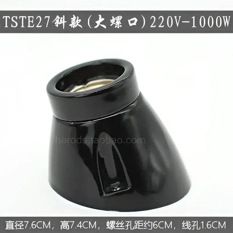 Modern black and white decorbites ceramic e27 lamp bulb holder with black ceramic e27 lamp socket and wide threaded base