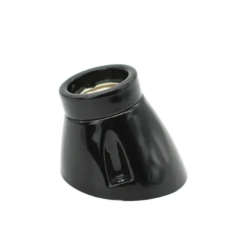 Modern black and white ceramic e27 lamp bulb holder with glossy conical black ceramic e27 lamp socket for living room decorbites