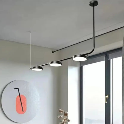 Decorbites modern black metal chandelier with three circular led bulbs for dining room maximum bulb wattage design