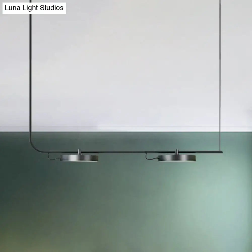 Minimalist modern chandelier DecorBites™ black pendant light with silver fixtures for dining room maximum bulb wattage use