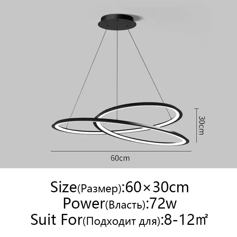 Modern black and white circular led chandelier with sleek minimalist design ideal for living room decorbites circular black white