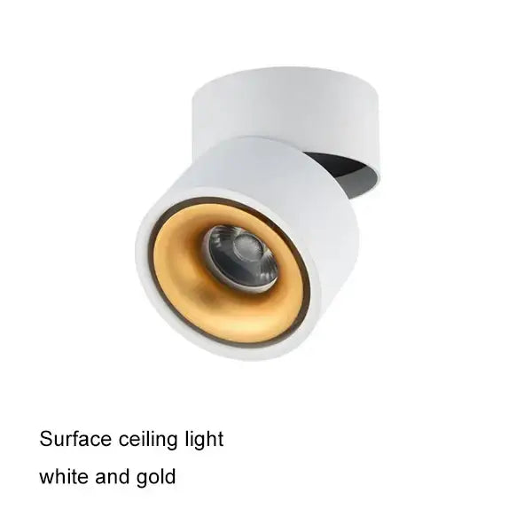 White and gold surface cob led ceiling spot light with sleek modern design for living room decorbites cob led lighting