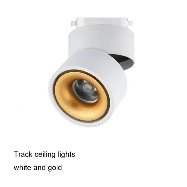 Modern black and white cob led ceiling spot light with white and gold track ceiling light for living room decorbites cob led