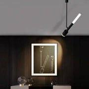 Modern black and white cob pendant spotlight with a sleek minimalist design for living room lighting