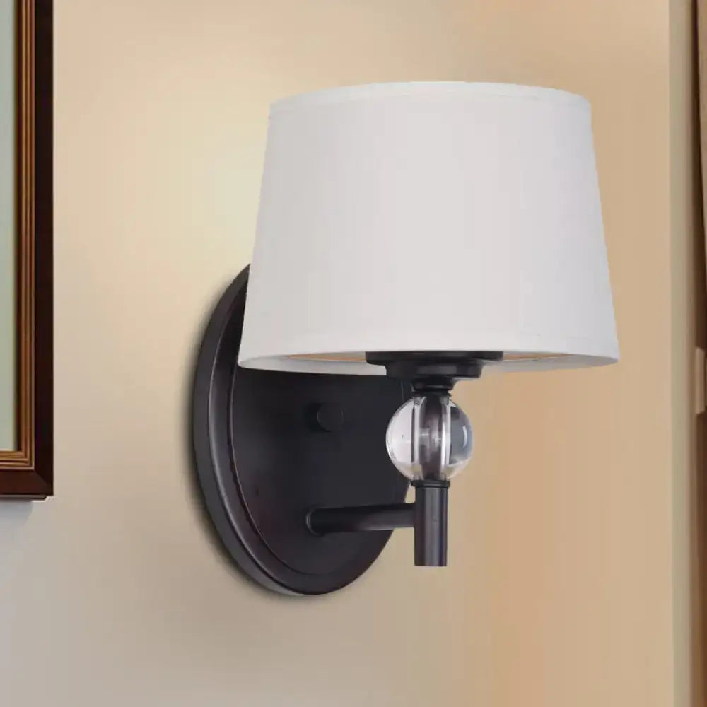 Modern black and white crystal ball wall sconce with led light 110v-120v 220v-240v featuring a clear crystal globe