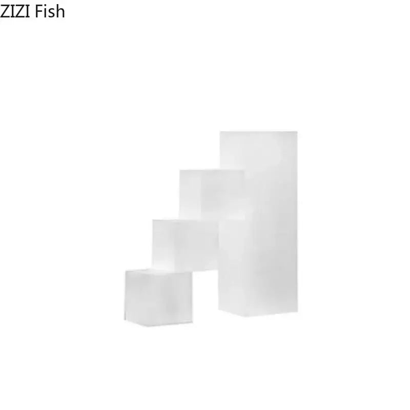 White frosted glass display pedestals arranged stepped for modern black and white crystal bookends sculpture decorbites decor