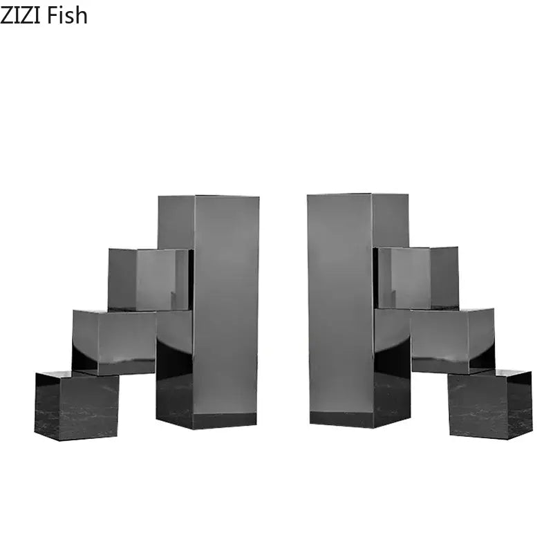 Modern black and white crystal bookends sculpture with sleek geometric design for living room decorbites crystal bookends