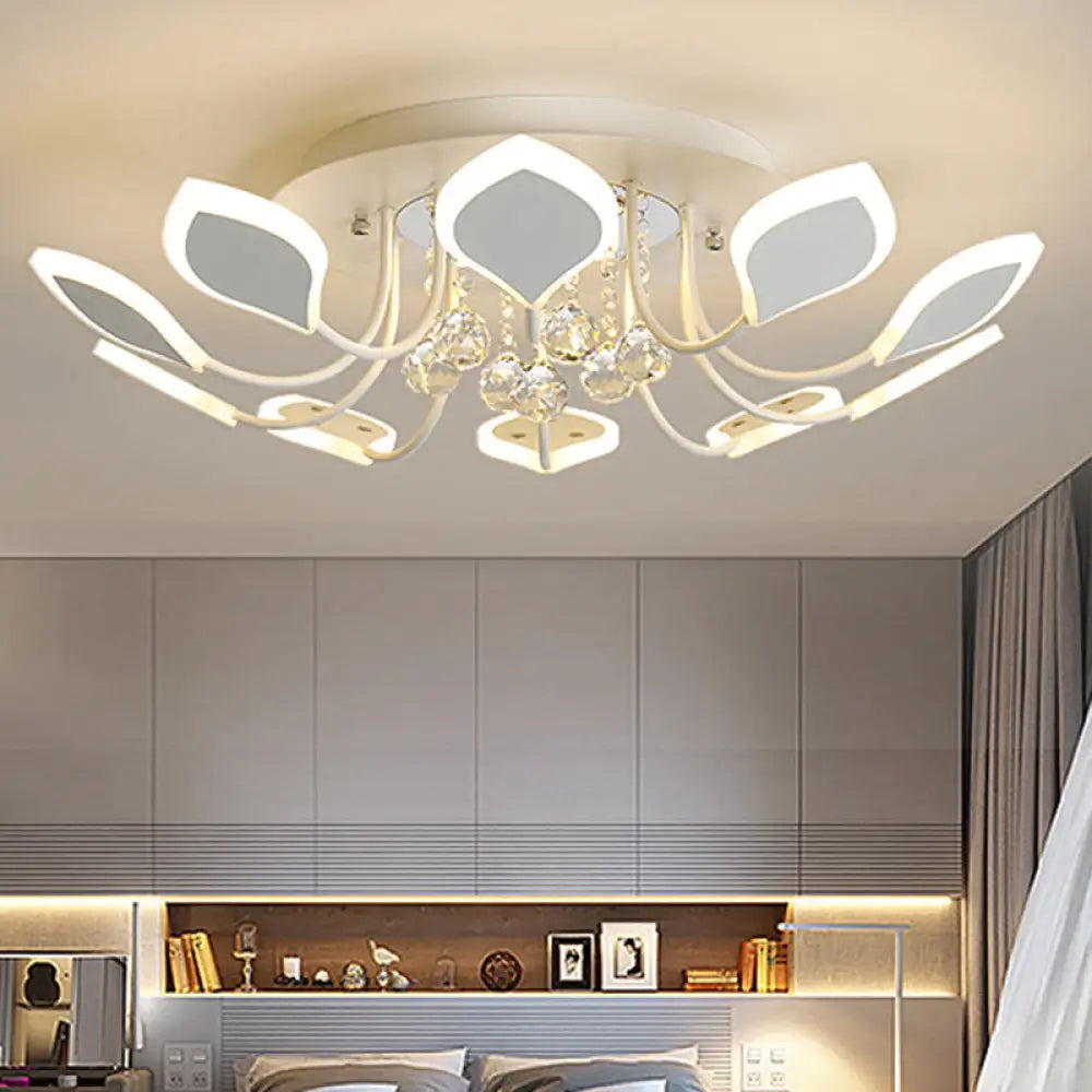 DecorBites™ DecorBites™ Modern Black/White Crystal Ceiling Light with Raindrop Shade – 10/12 Heads Parlor Flush Mount Lamp, Warm/White Lighting