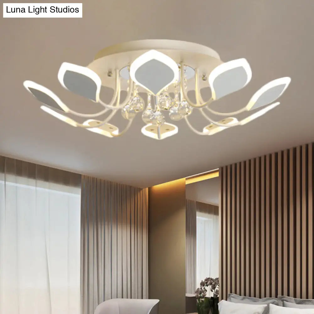 DecorBites™ DecorBites™ Modern Black/White Crystal Ceiling Light with Raindrop Shade – 10/12 Heads Parlor Flush Mount Lamp, Warm/White Lighting