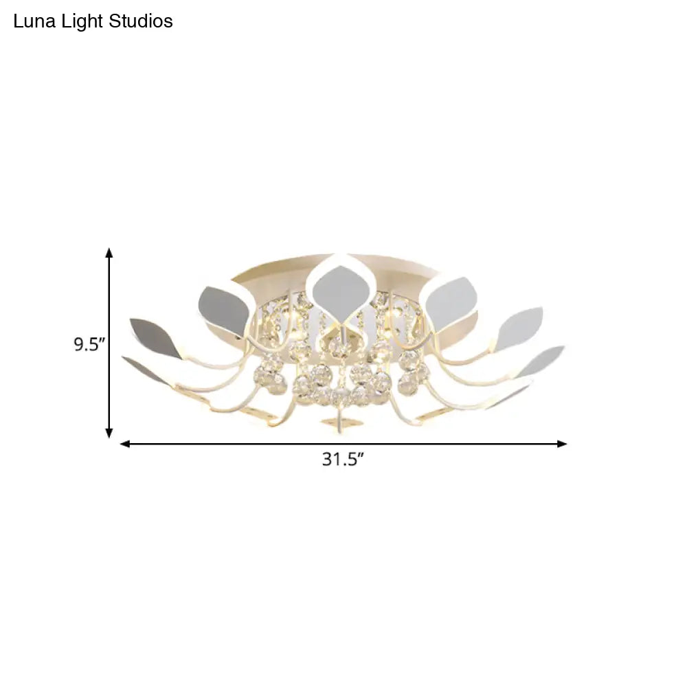 DecorBites™ DecorBites™ Modern Black/White Crystal Ceiling Light with Raindrop Shade – 10/12 Heads Parlor Flush Mount Lamp, Warm/White Lighting