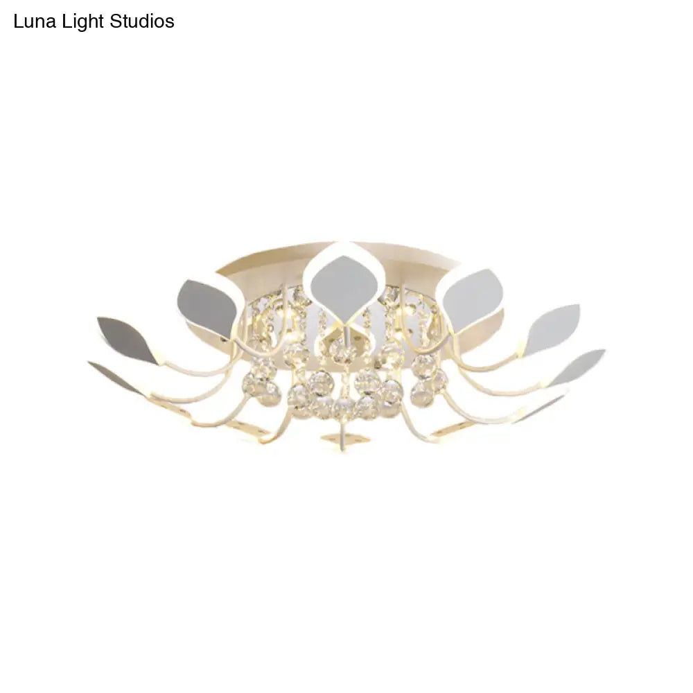 DecorBites™ DecorBites™ Modern Black/White Crystal Ceiling Light with Raindrop Shade – 10/12 Heads Parlor Flush Mount Lamp, Warm/White Lighting