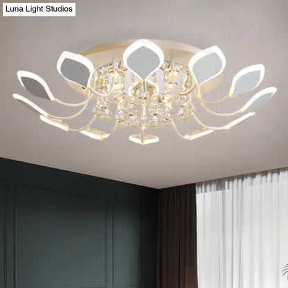 DecorBites™ DecorBites™ Modern Black/White Crystal Ceiling Light with Raindrop Shade – 10/12 Heads Parlor Flush Mount Lamp, Warm/White Lighting