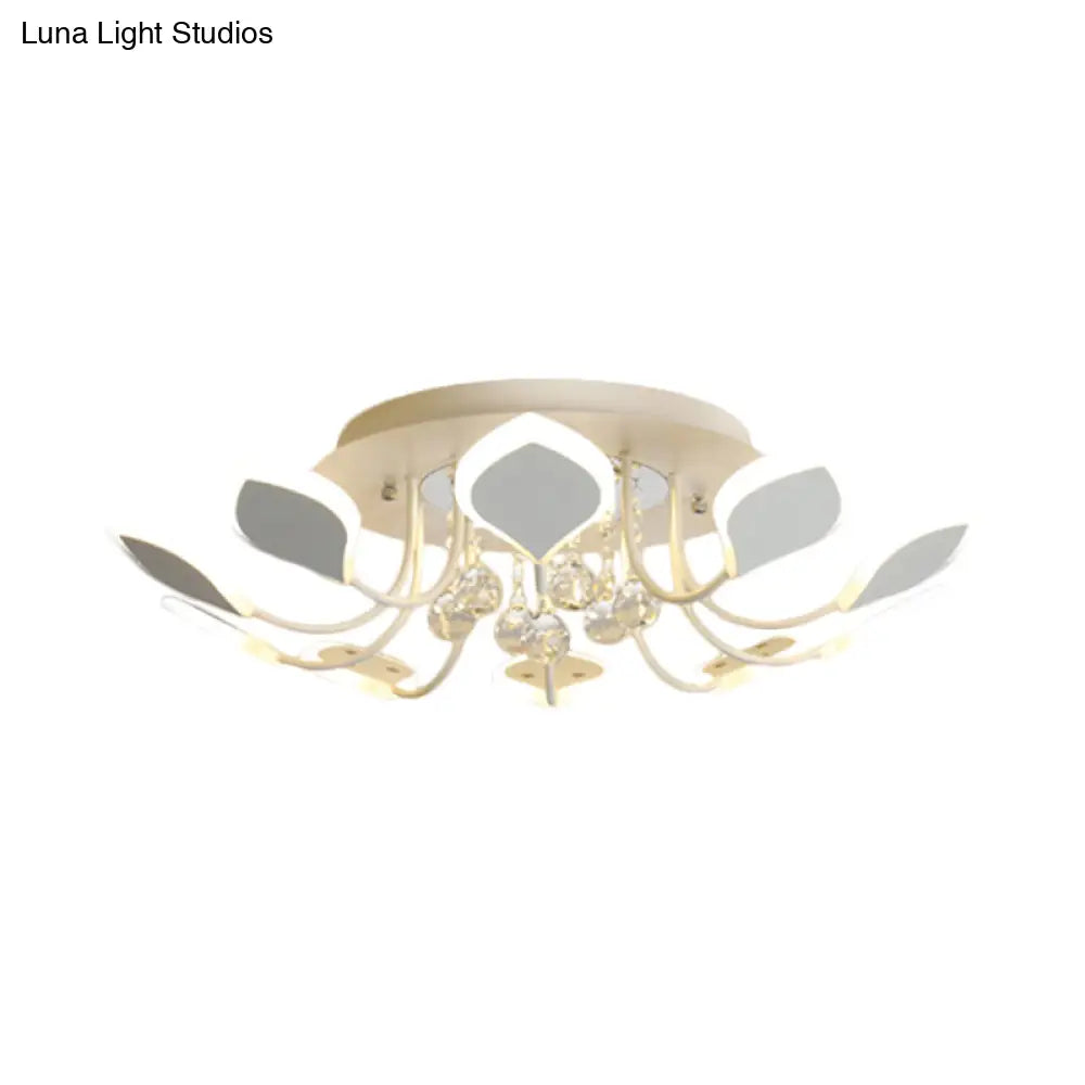 DecorBites™ DecorBites™ Modern Black/White Crystal Ceiling Light with Raindrop Shade – 10/12 Heads Parlor Flush Mount Lamp, Warm/White Lighting