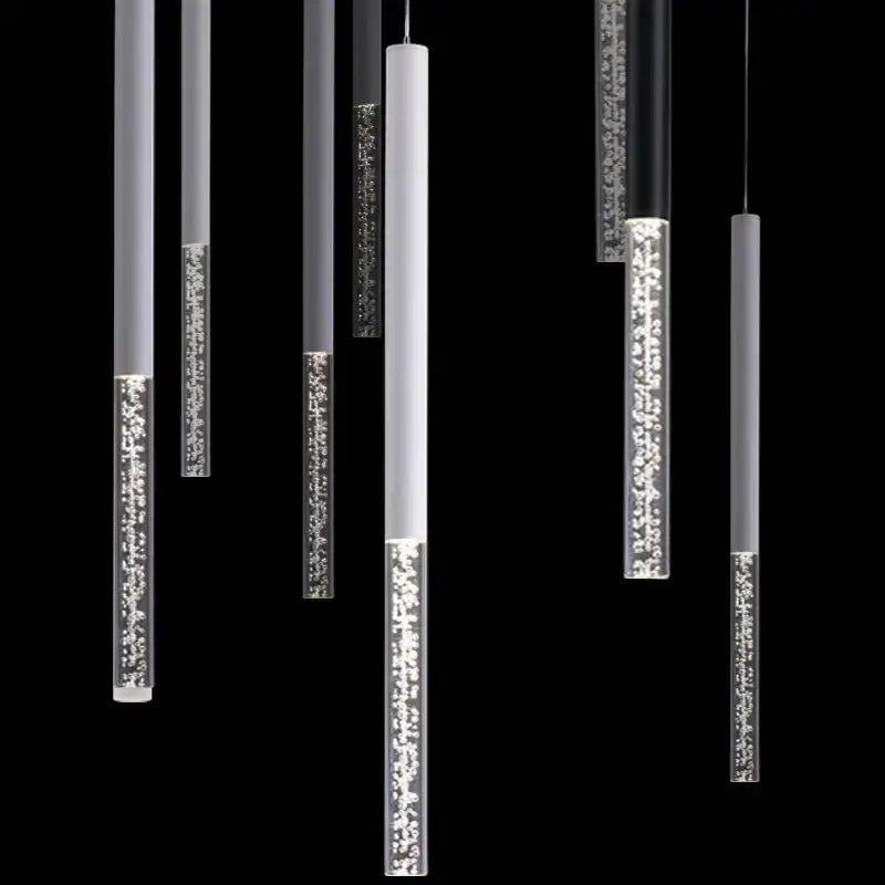 Modern black and white cylinder led pendant light with frosted glass and embedded leds for kitchen decorbites cylinder led
