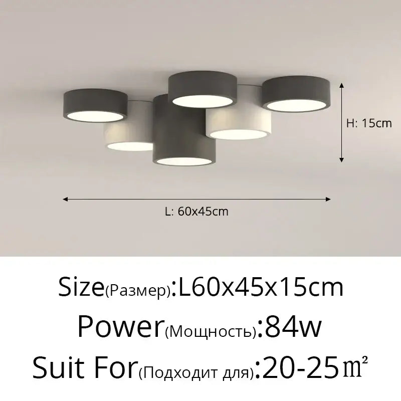 Modern gray cylindrical ceiling light fixture with sleek minimalist design for decorbites geometric chandelier bedroom light