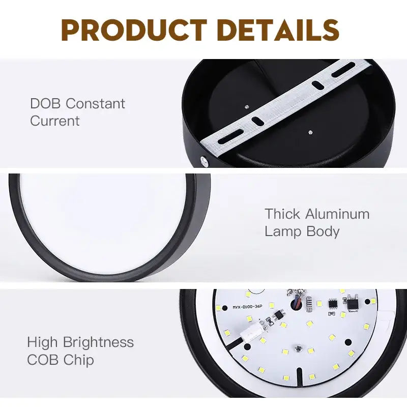 Modern black decorbites led ceiling lamp with thick aluminum body and high brightness cob chip for kitchen lighting