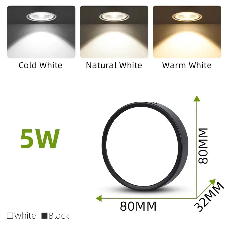 Modern black decorbites led ceiling 5w circular recessed led ceiling lamp with minimalist design for kitchen lighting