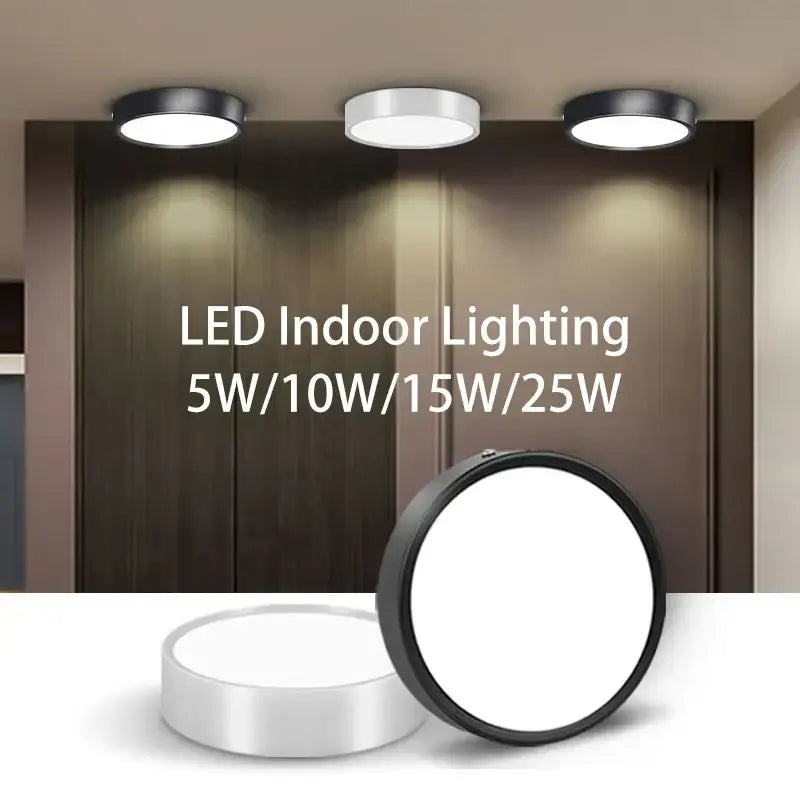 Modern black and white decorbites led ceiling lamp with circular black and silver finishes in 5w to 25w options