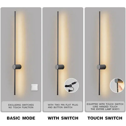 Modern black minimalist wall lights with dimmable led warm ambient lighting for bedroom decorbites dimmable led wall use