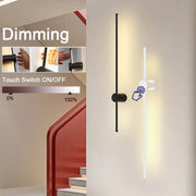 Modern black and white dimmable led wall sconce with touch-sensitive controls for adjustable bedroom wall lights decorbites dimmable led