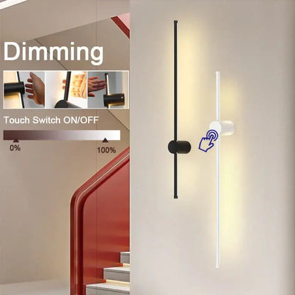 Modern black and white dimmable led wall sconce with touch-sensitive controls for adjustable bedroom wall lights decorbites dimmable led