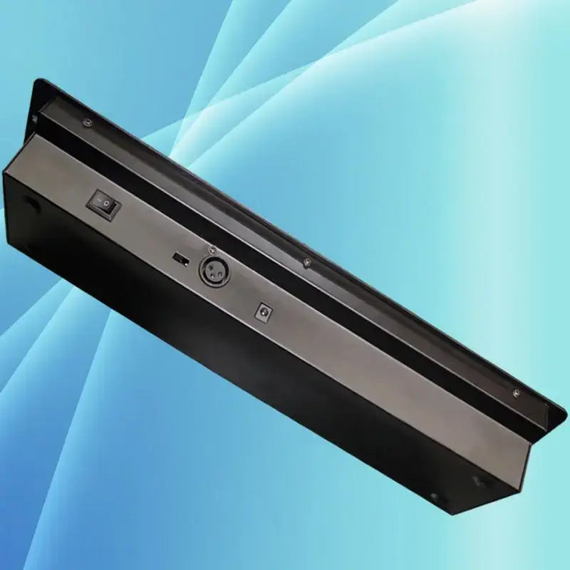 Black metal security door edge sensor with sleek rectangular design and multiple control ports for dmx controller stage light