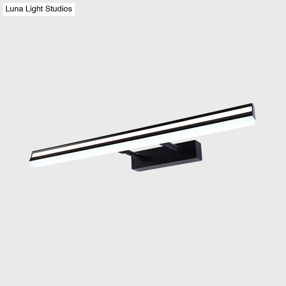 Modern black double arm vanity light with frosted glass diffuser and sleek rectangle design for bathroom use