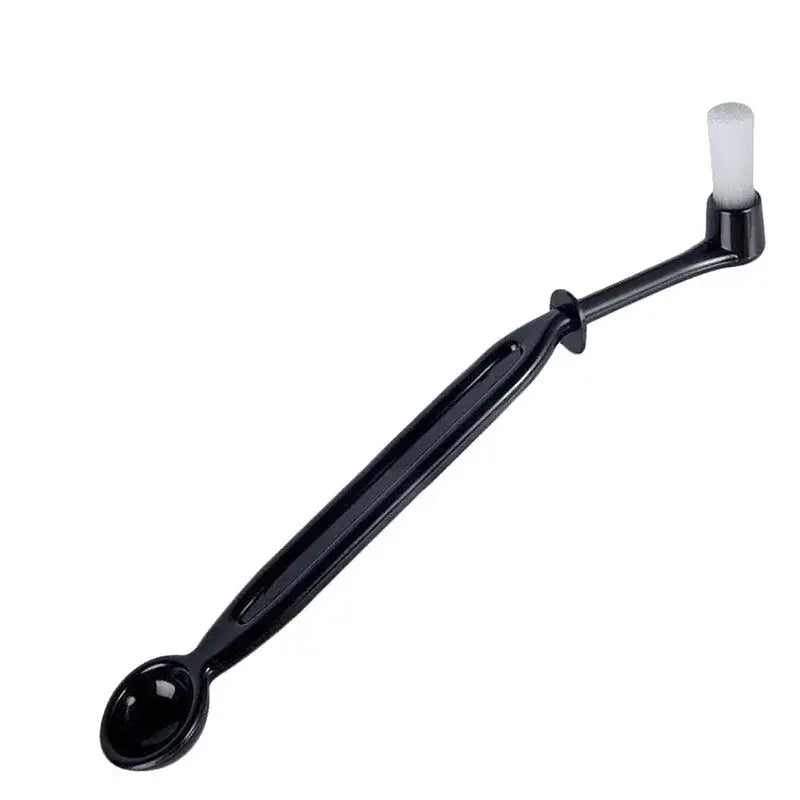 Black plastic coffee scoop with white rubber tip for decorbites espresso machine brush cleaner tool use