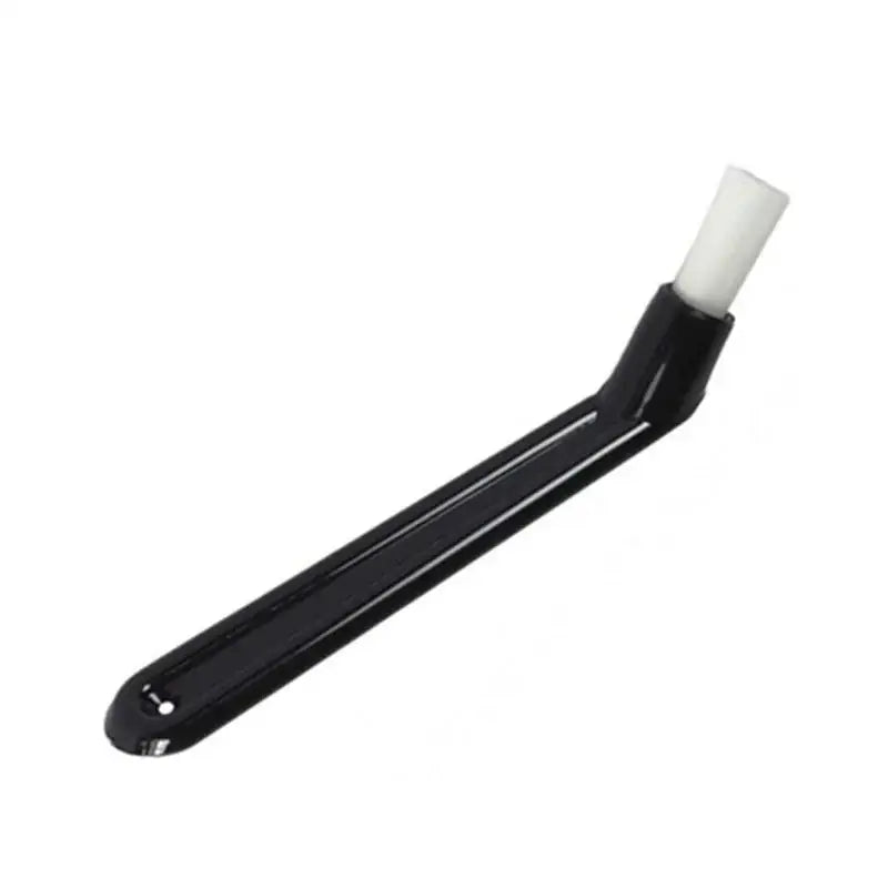 Black plastic espresso machine brush with white cylindrical bristles for decorbites espresso machine cleaning tool