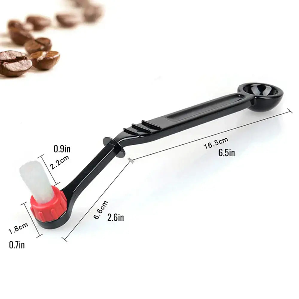 Black plastic espresso machine brush with red and white accents for decorbites espresso machine cleaning tool