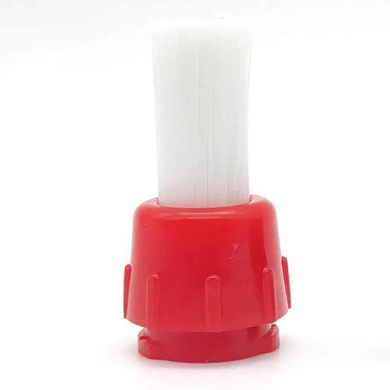 Red plastic brush head with white bristles for decorbites espresso machine brush cleaner kitchen tool