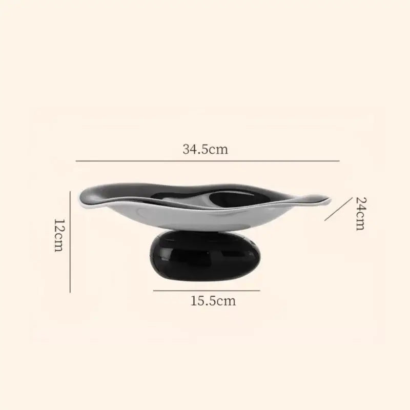 Modern black and silver ceramic soap dish with glossy finish complementing decorbites geometric acrylic fruit plate