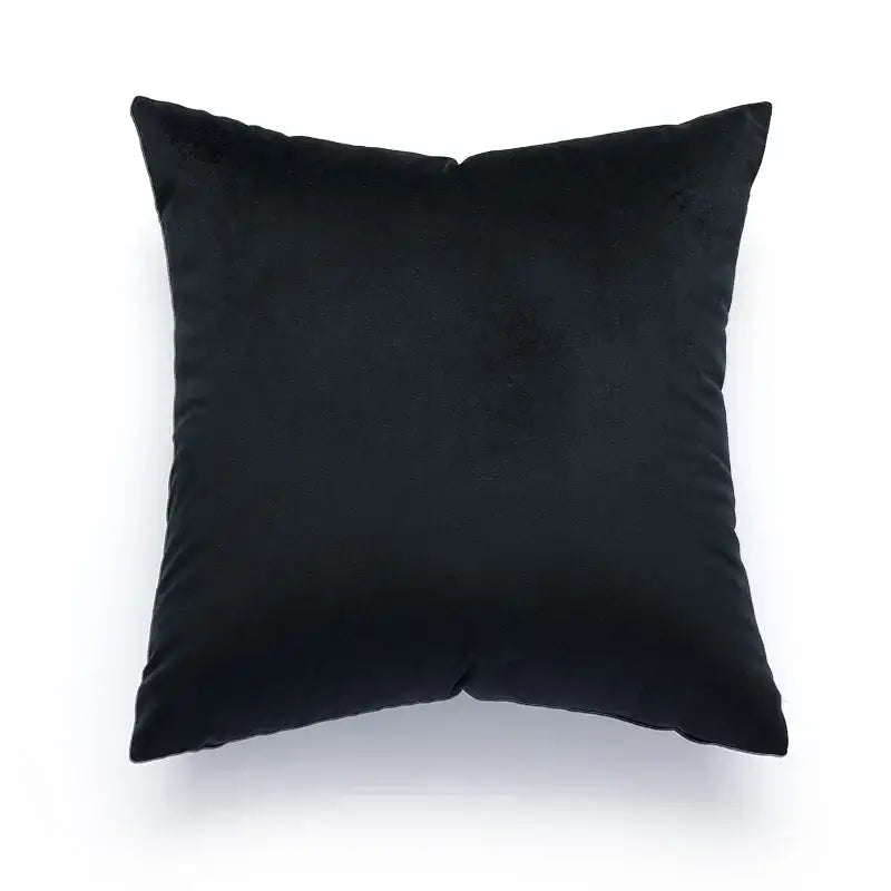 Black velvet square pillow featuring decorbites geometric jacquard cushion cover for modern living room decor