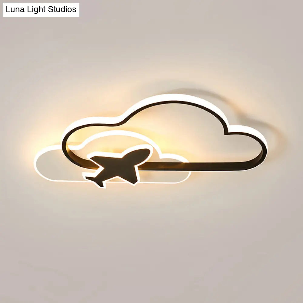 DecorBites™ DecorBites™ Modern Black-White Geometric LED Flush Ceiling Light for Bedroom