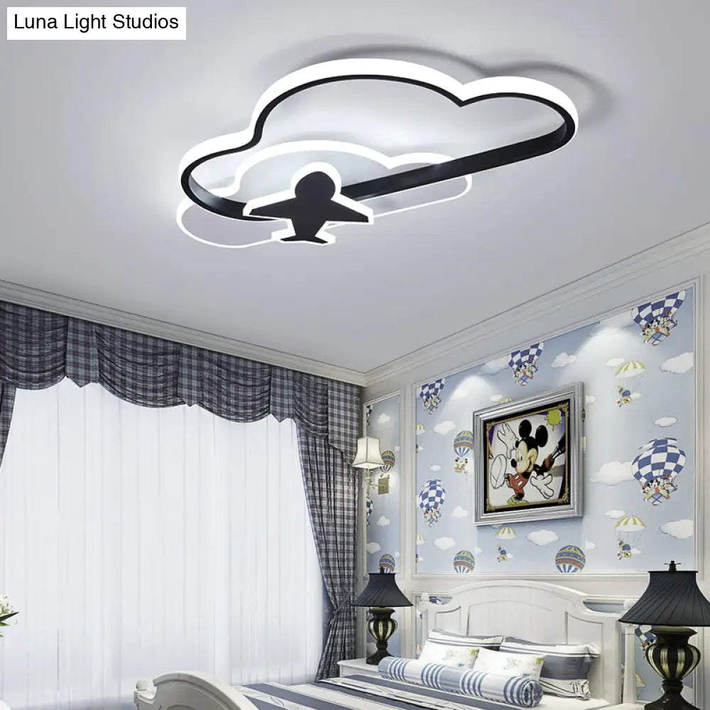DecorBites™ DecorBites™ Modern Black-White Geometric LED Flush Ceiling Light for Bedroom
