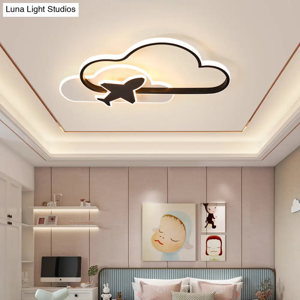 DecorBites™ DecorBites™ Modern Black-White Geometric LED Flush Ceiling Light for Bedroom