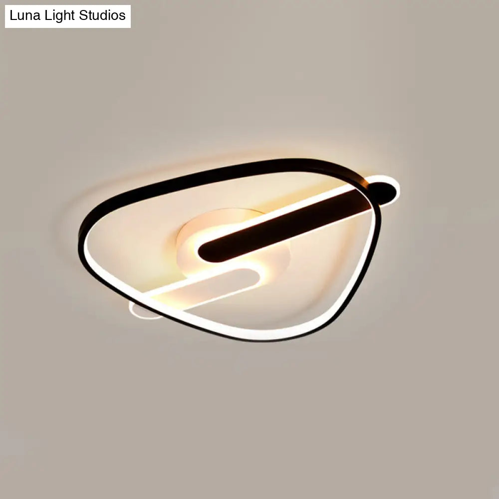 DecorBites™ DecorBites™ Modern Black-White Geometric LED Flush Ceiling Light for Bedroom