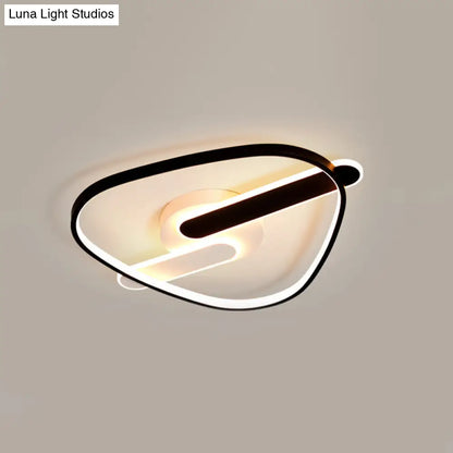 DecorBites™ DecorBites™ Modern Black-White Geometric LED Flush Ceiling Light for Bedroom